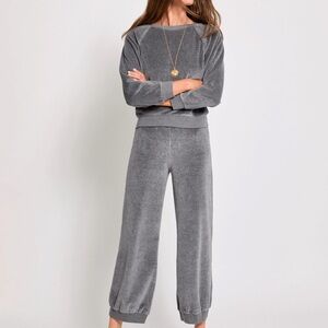 Suzi Kondi Tosk Harem Pants in Velour, Heather Charcoal XL
